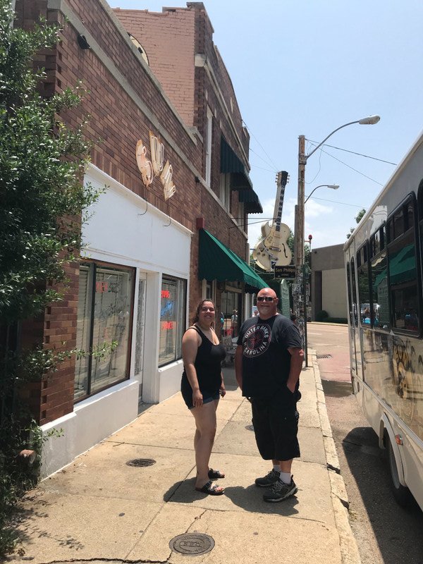 Adam and Liv at Sun Studio, the history and fame this corner has seen!
