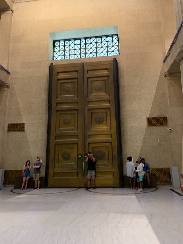 Each door is 7.5 tons of bronze