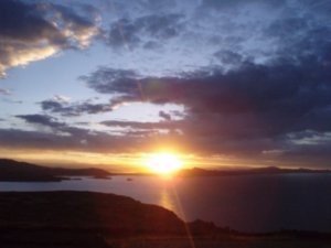 Coucher de soleil sur Titicaca- Sunset on Titicaca