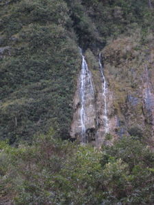 Waterfall on the road to Fox Glacier