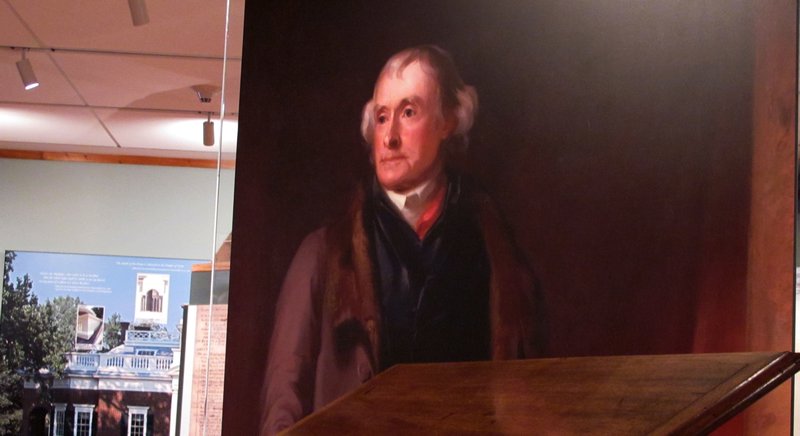 Portrait of Jefferson in the museum gallery