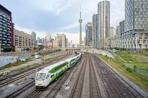 Boarding train in Toronto