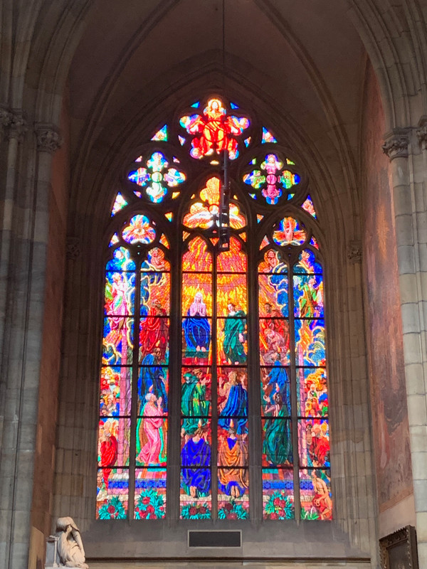 Beautiful stained glass windows in St Vitus Cathedral