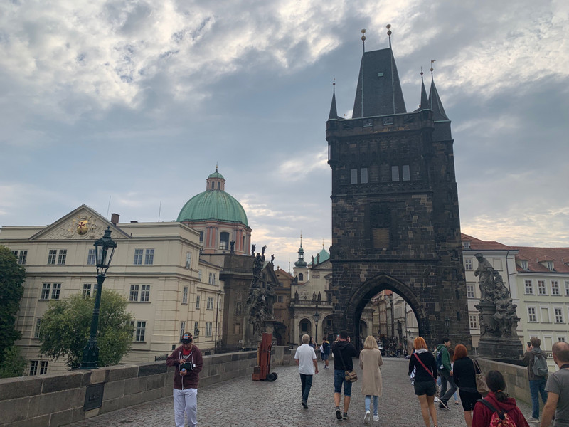 Heading back over Charles Bridge towards Old Town