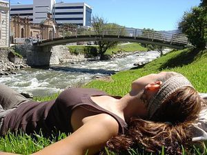relaxing by the river in Cuenca