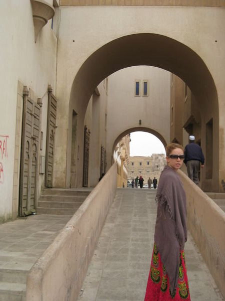 Kelly at the entrance of the medina