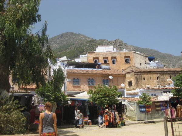 the main square in Chefchaouen