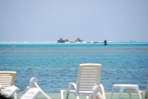 view of Haynes Caye & the Aquario from the Marazul hotel