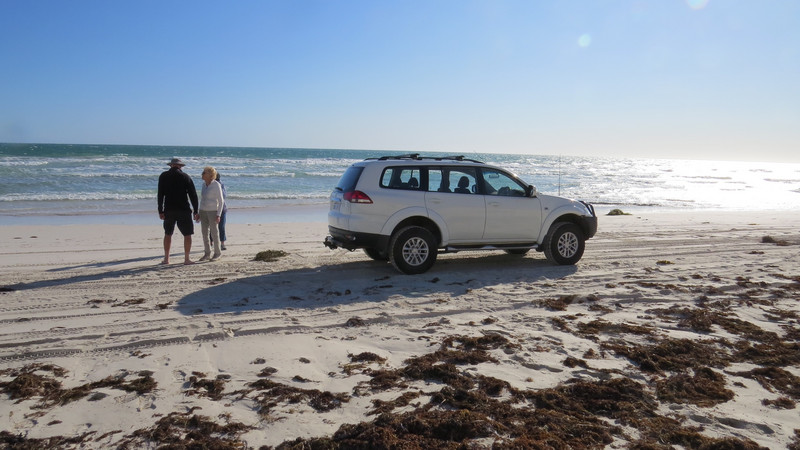 4x4 on the south beach at Port Denison.