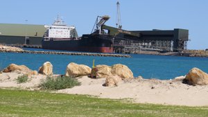 Tanker filling with grain