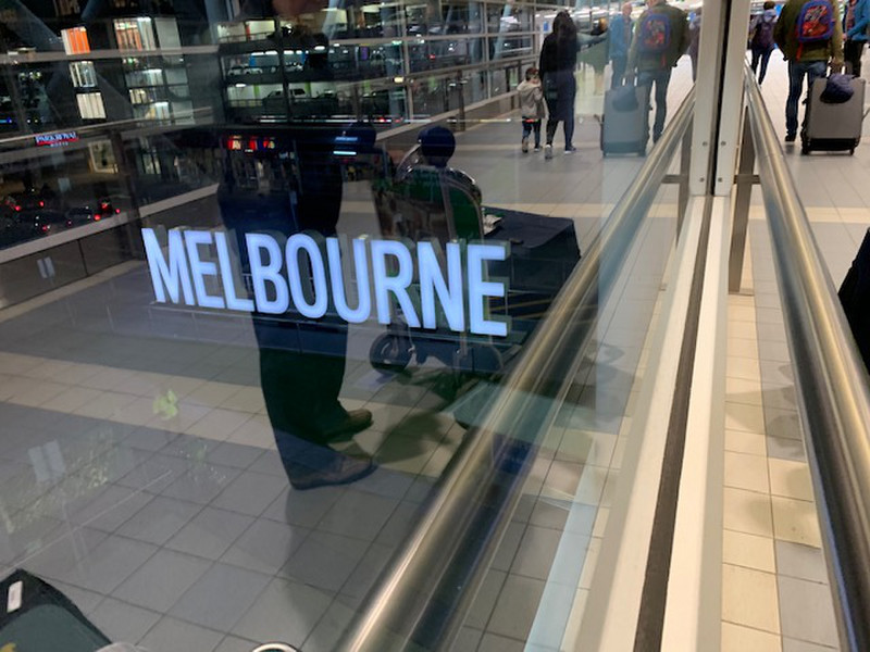 Arrival at Melbourne airport 
