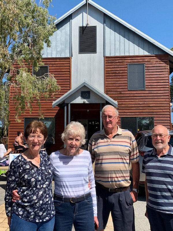 The gang outside the 'Nourishingng the Soul' restaurant 