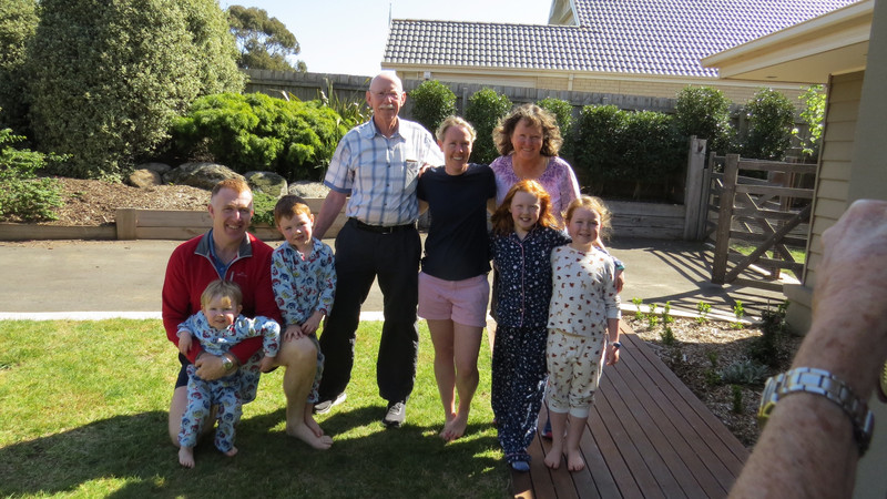Pete and Moyra with Julie and Mike McCarthy and the grandchildren