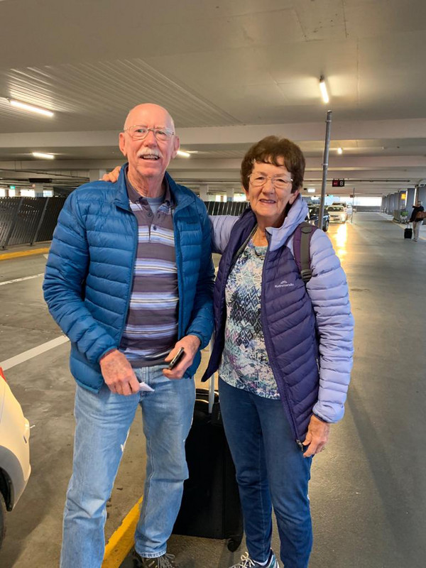 Pete and Sue at the airport