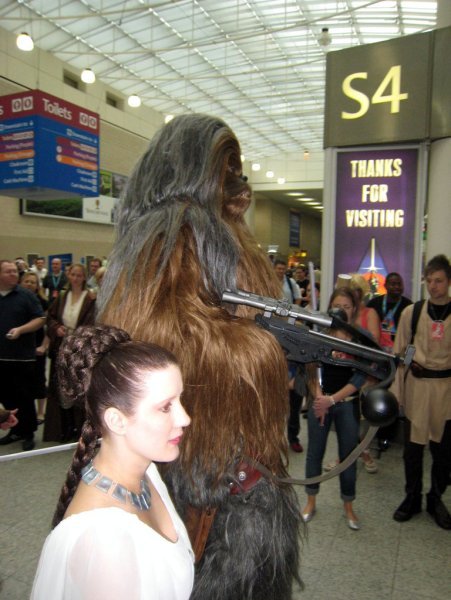 Chewbacca and Leia