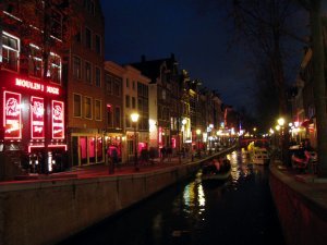 Red Light District At Night