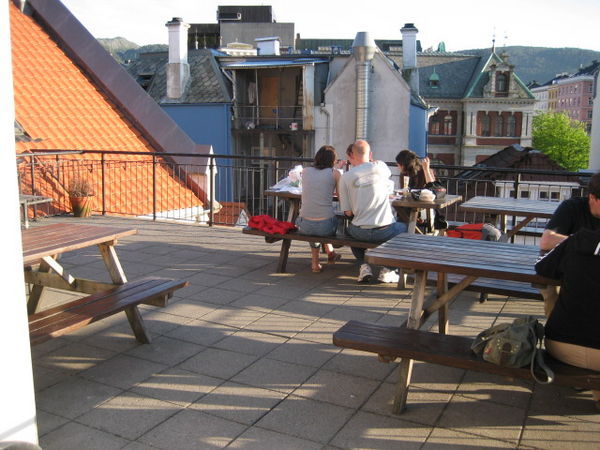 The hostel roof