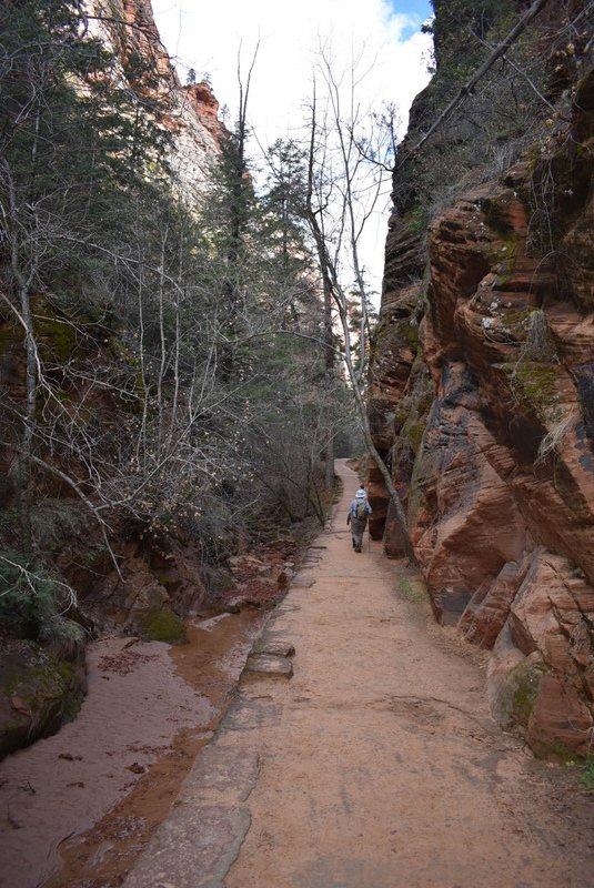 Trail between 2 rocks(cliffs)