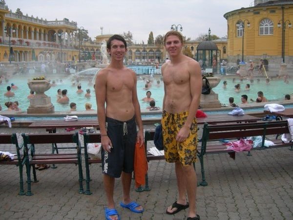 Peter and Weis at outdoor baths