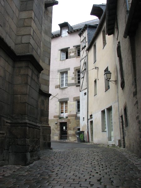 cobbled stoned street in old town Rennes