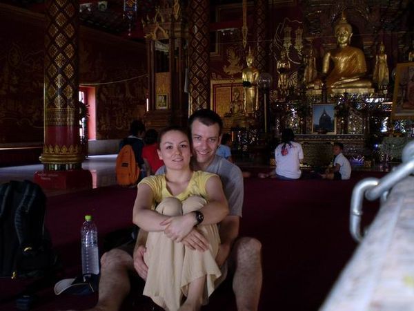 Pic of us inside a cool temple in Chiang Mai