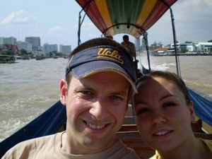 Us taking a cruise through the canals of Bangkok