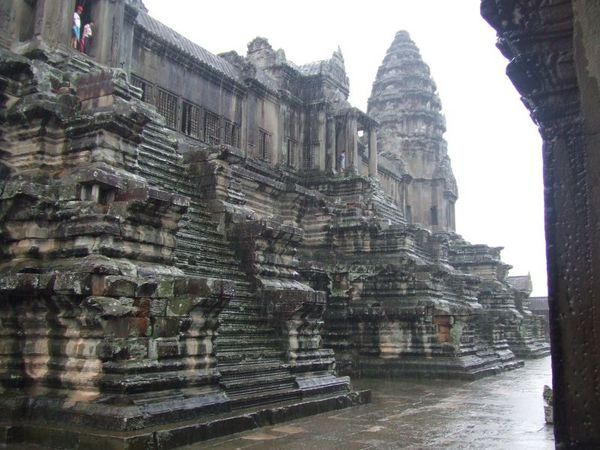 Angkor Wat during rainfall.