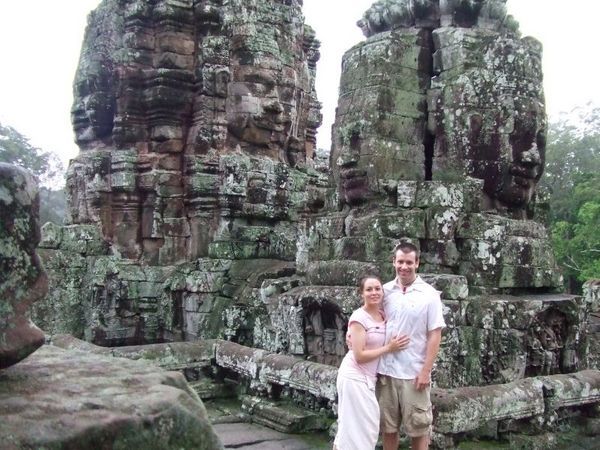Donna and Lorin feel like they're being watched at Bayon Temple.