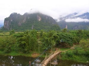 Vang Vieng - Looking out from our balcony!