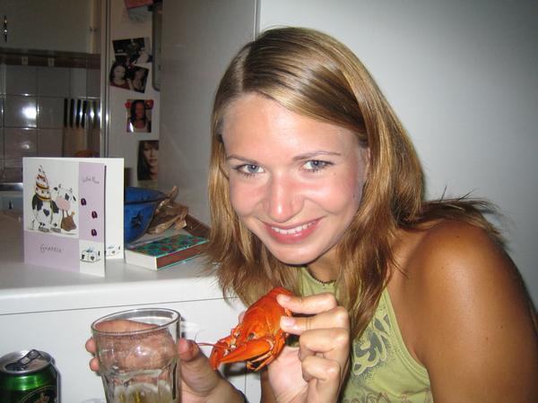 Linn and a crayfish