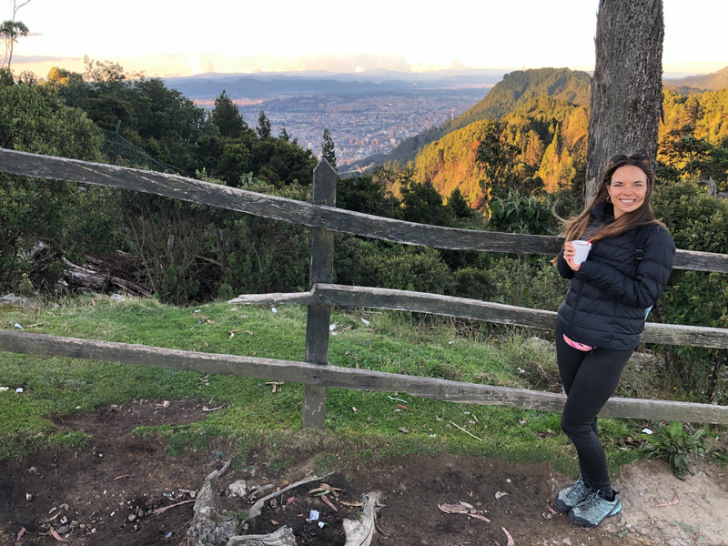 Daria with Canelazo at Cerro de Monserrat
