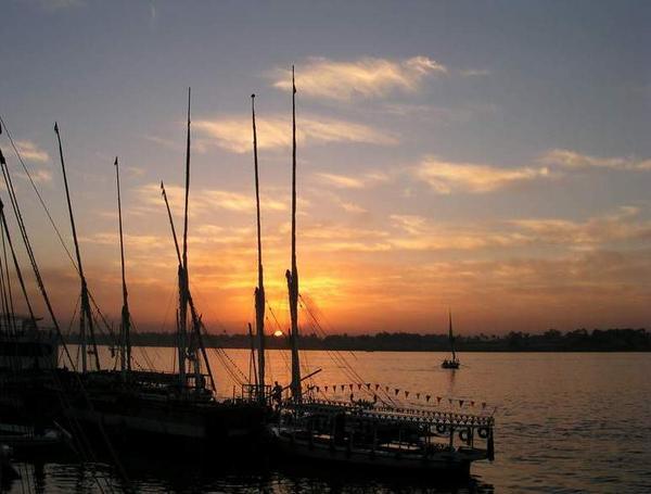 sunset over the nile