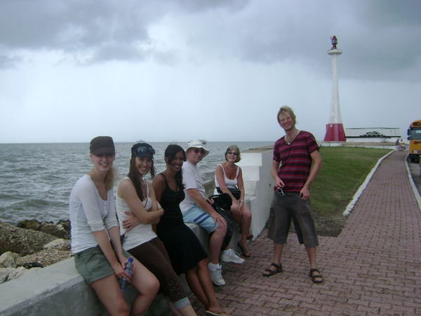 Going for a walk along the sea front in Belize city.