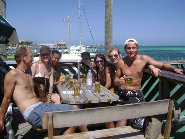 Having lunch in the middle of our snorkeling trip.