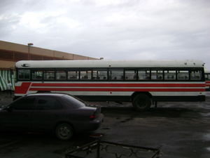 Our bus to cross the border!ha
