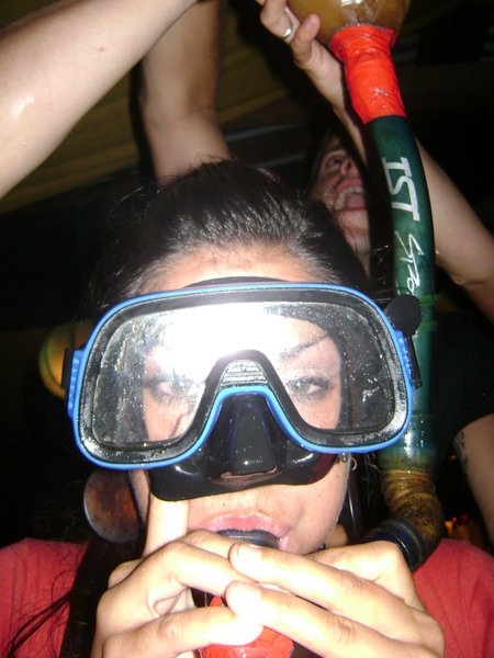 My German friend Julia doing her snorkel test!
