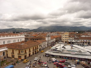 The view from our rooftop in Cuenca.