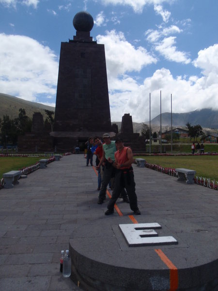 Standing on the Ecuator Line.