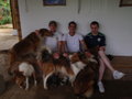 The dogs at the Planation House and Scott looking scared!ha