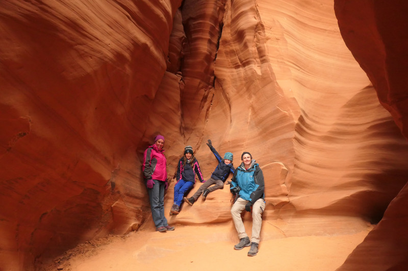 Family in canyon