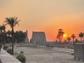 Sunset over Luxor temple and avenue of cats