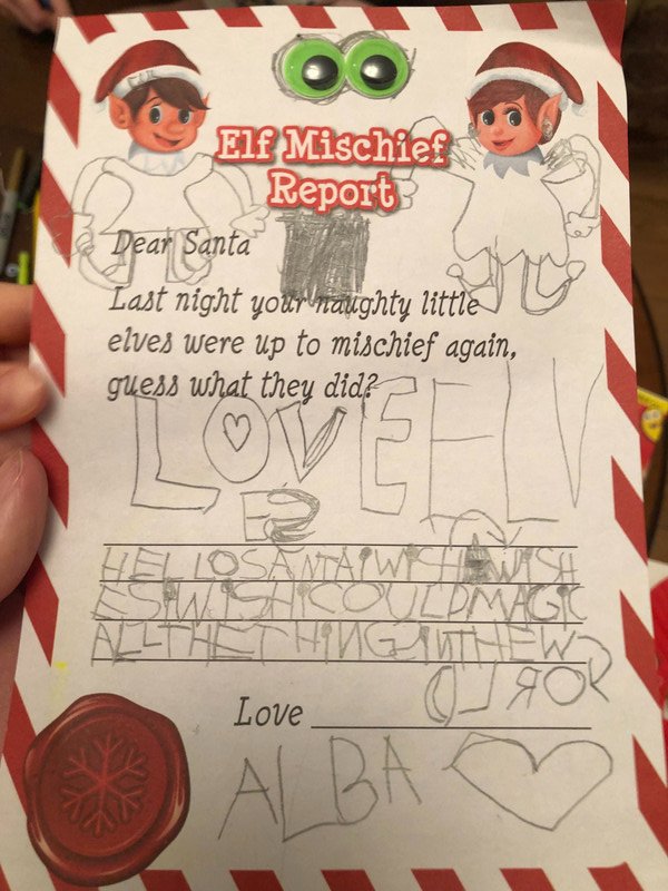 Alba's letter to Santa