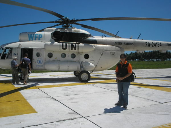 Boarding with UN chopper
