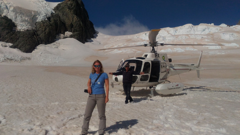 Na Tasmanském ledovci jsme přistáli s vrtulníkem