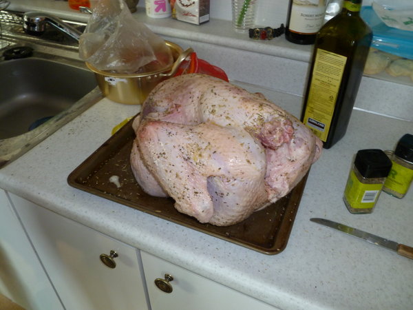the bird ready for the oven