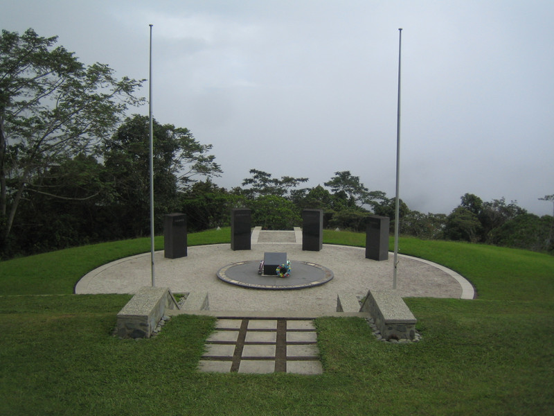 Isaravu War Memorail looking down the valley to Kokoda. 