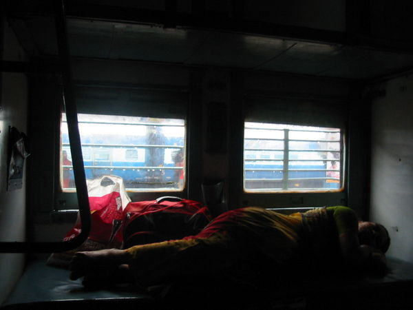 Woman Sleeping on Train