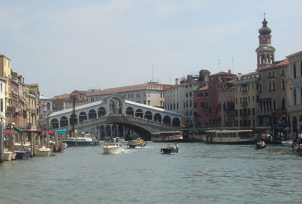 Traffic Is Moving Freely Under The Rialto Bridge.............