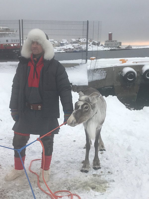 Sami and his reindeer, Honningsvag
