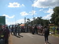 Protestors (and Sib) at Puerto Iguazu